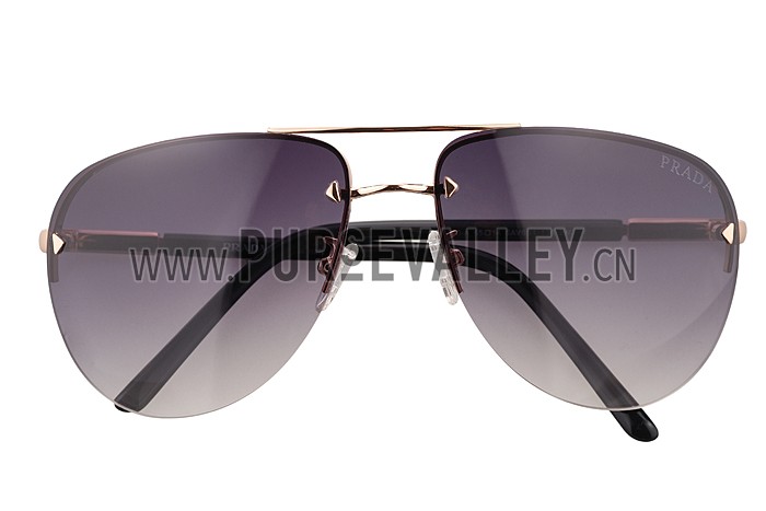 Prada Aviator Gold Frame Black Temples Sunglasses 308228