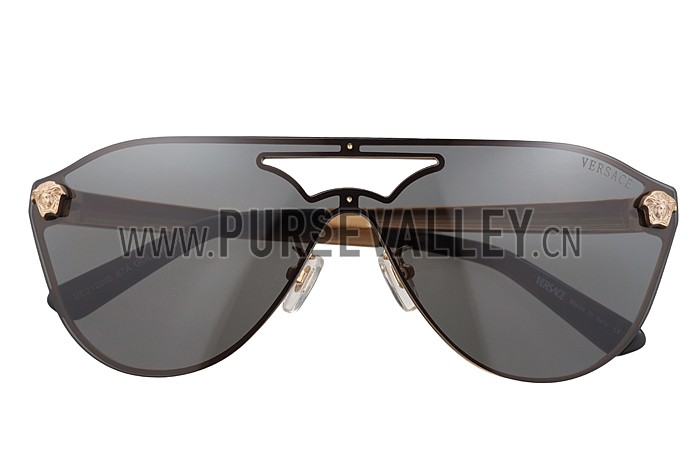 Versace Medusa Aviator Light Grey Lenses Gold Temples Sunglasses 308246