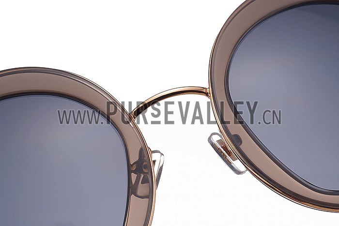 Miu Miu Noir Light Grey Full Circle Round Frames Sunglasses 307886