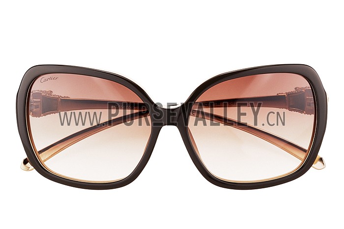 Cartier Panthere Wild de Cartier Beige Frame Sunglasses 308068