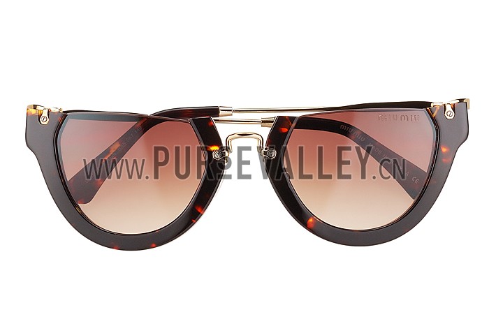Miu Miu Rounded Cut Off Cat-Eye Sunglasses 308044