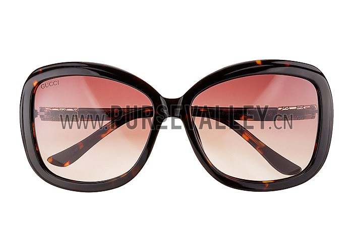 Gucci Guccissima Pattern Tortoiseshell Frame Sunglasses 308084