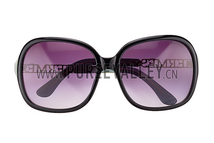 Hermes Large Oversized Green Frame Sunglasses with Metallic Logo 308104