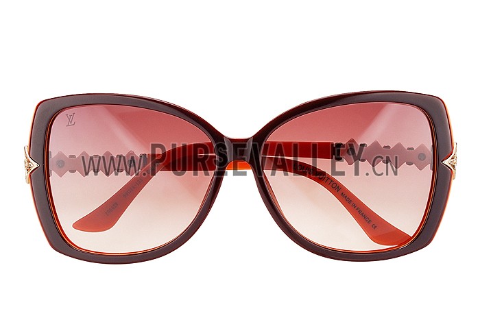 Louis Vuitton Petal Motif Orange Frame Sunglasses 308116