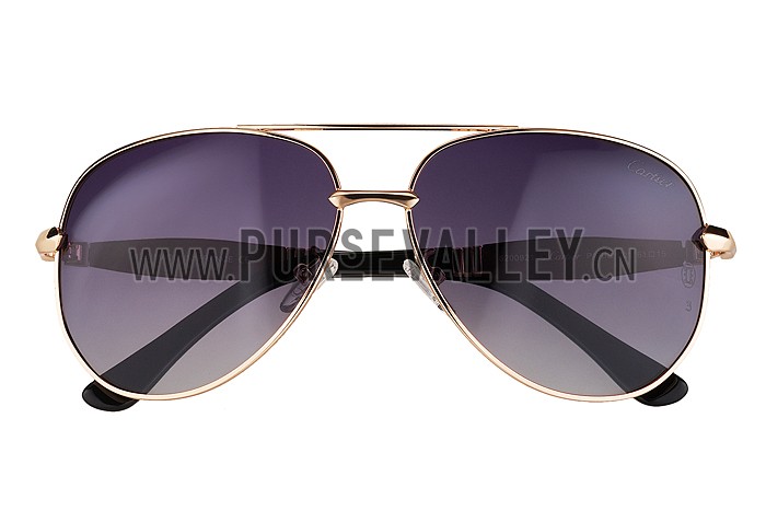 Cartier Aviator Gold Frame Grey Lenses Sunglasses 308125
