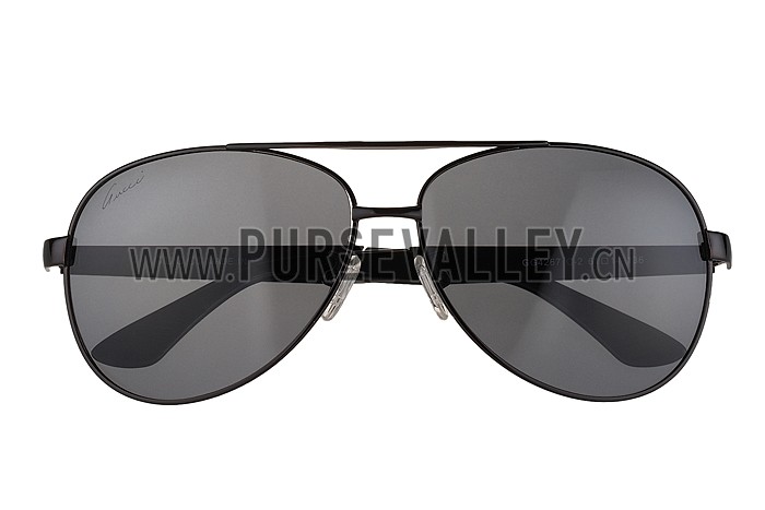 Gucci Signature Logo Black Frame Black Lenses Sunglasses 308146