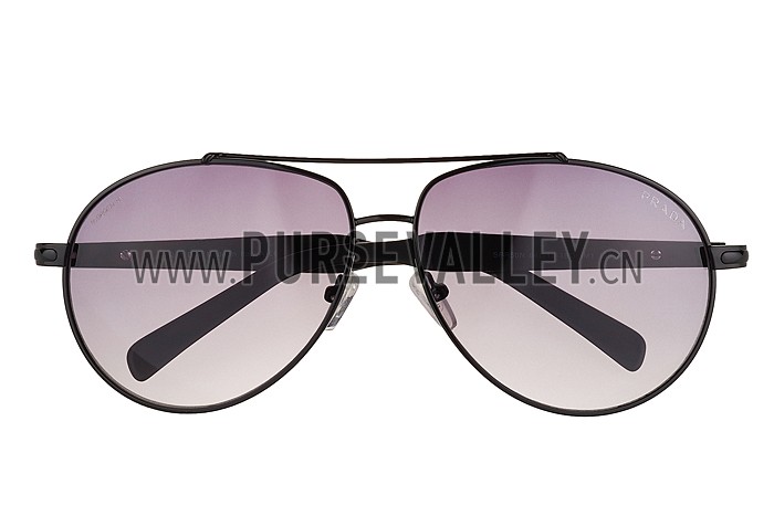 Prada Aviator Black Frame Grey Lenses Sunglasses 308148