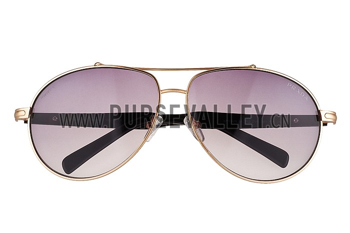 Prada Aviator Gold Frame Grey Lenses Sunglasses 308151