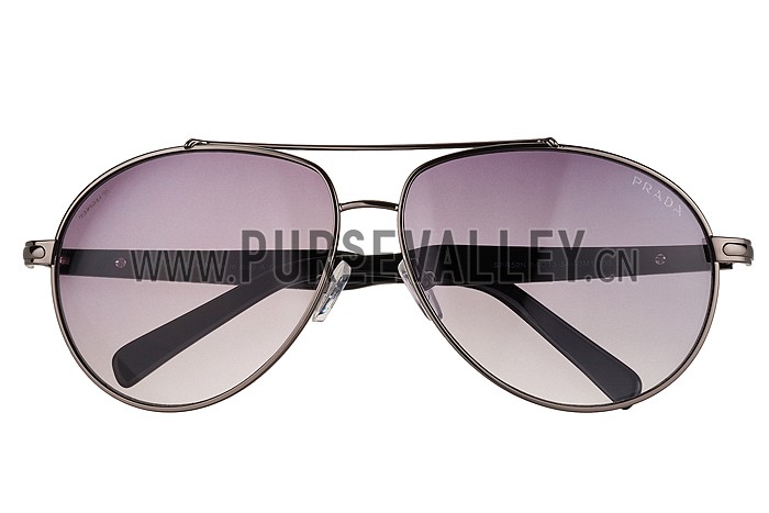 Prada Aviator Chrome Frame Grey Lenses Sunglasses 308152