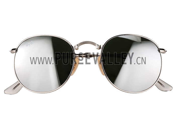 Ray Ban Round Silver Metal Frame Grey Lenses Sunglasses 308161