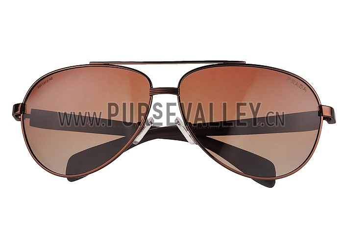 Prada Sporty Linea Rossa Brown Frame Brown Lenses Sunglasses 308155