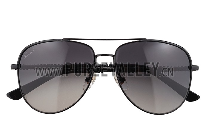 Gucci Ultra-light Aviator Black Frame Sunglasses 308202