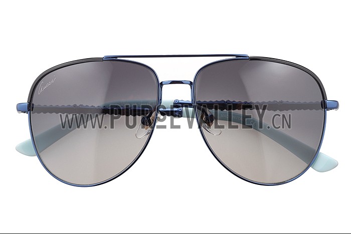 Gucci Ultra-light Aviator Blue Frame Sunglasses 308203