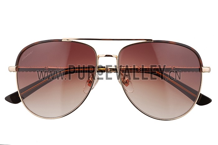 Gucci Ultra-light Aviator Brown Frame Sunglasses 308204