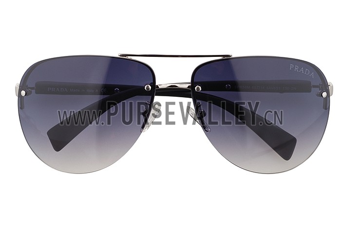 Prada Sporty Linea Rossa Logo Silver Frame Sunglasses 308217