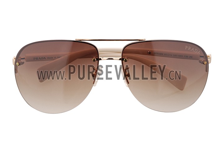 Prada Sporty Linea Rossa Logo Beige Temples Sunglasses 308213