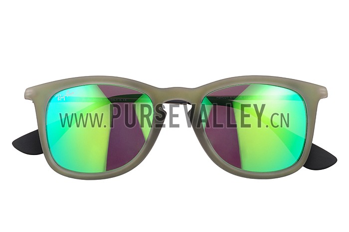 Ray Ban Wayfarer Light-Ray Transparent Black Frame Blue Lenses Sunglasses 308236