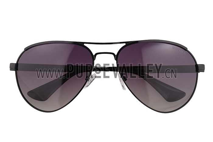 Prada Aviator Linea Rossa Logo Black Frame Sunglasses 308222