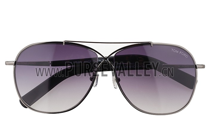 Tom Ford Eva Pilot Grey Frame Light Blue Lenses Sunglasses 308242