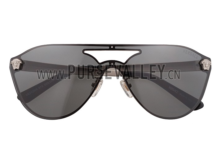 Versace Medusa Aviator Light Grey Lenses Silver Temples Sunglasses 308248