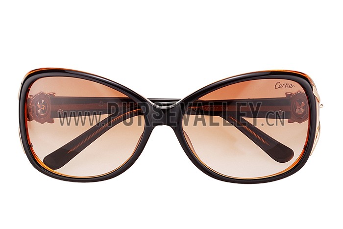 Cartier Decor Panthere Brown Frame Sunglasses 308073