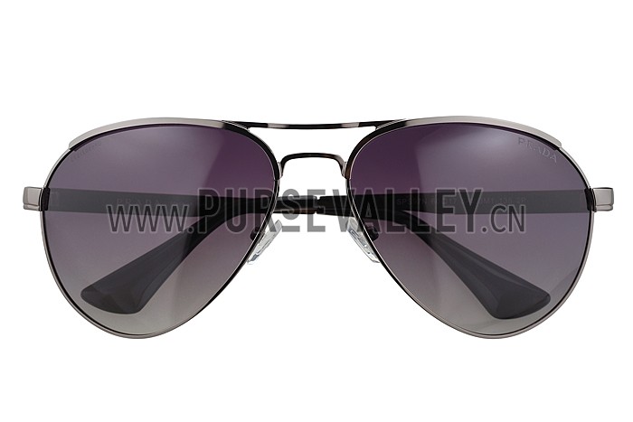 Prada Aviator Linea Rossa Logo Grey Frame Sunglasses 308225