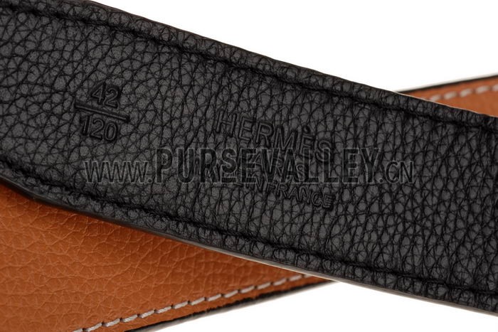 Hermes Orange Belt with Golden H Buckle