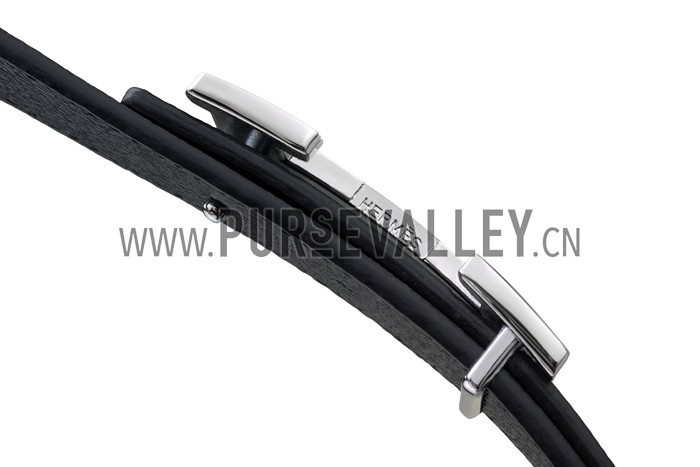 Hermes Large H Buckle Black Belt