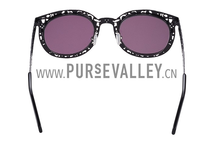 Karen Walker Fantastique Matte Black Purple Lens Sunglasses 307758