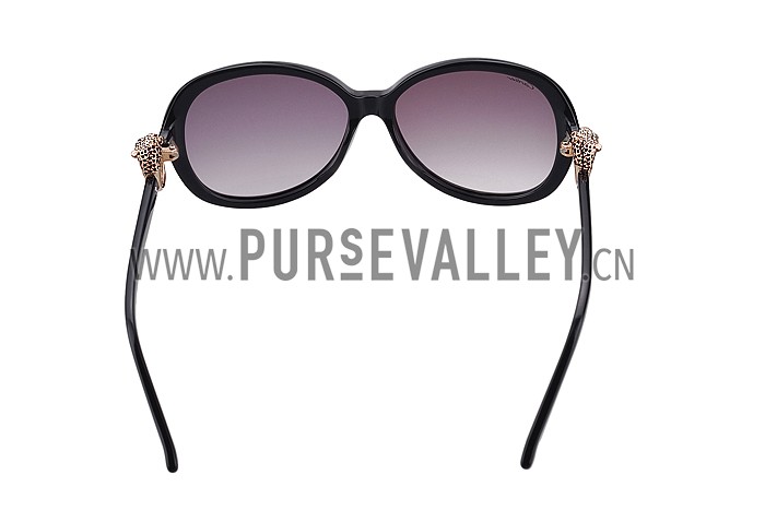Cartier Panthere Decor Jewelry Black Sunglasses 307781
