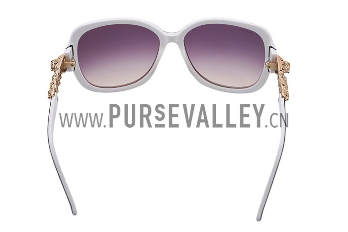 Cartier Wild Panthere Diamond Square White Sunglasses 307785