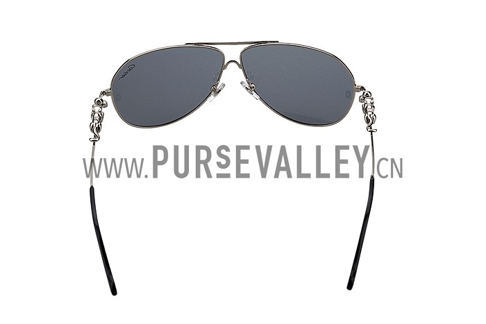 Cartier Wild Panthere Aviator Silver Sunglasses 307801