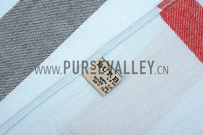 Burberry Check Light Blue Scarf 607890