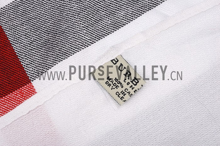 Burberry Check White Scarf 607893