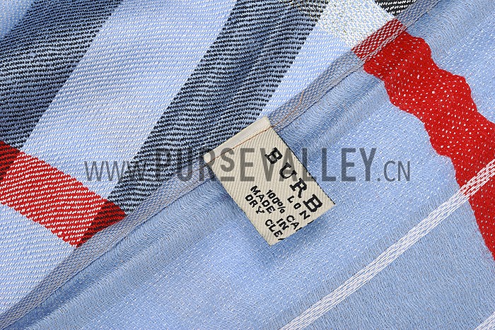 Burberry Heritage Check Light Blue Scarf 607896