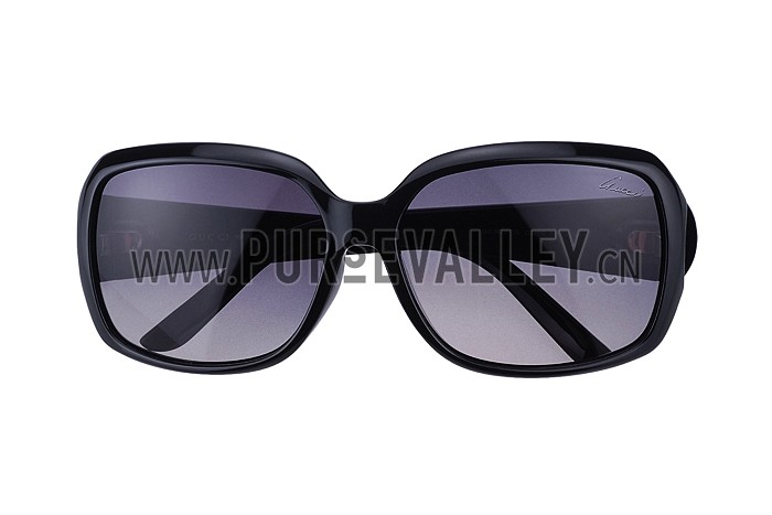 Gucci Oversized Square Leather Black Sunglasses 307815