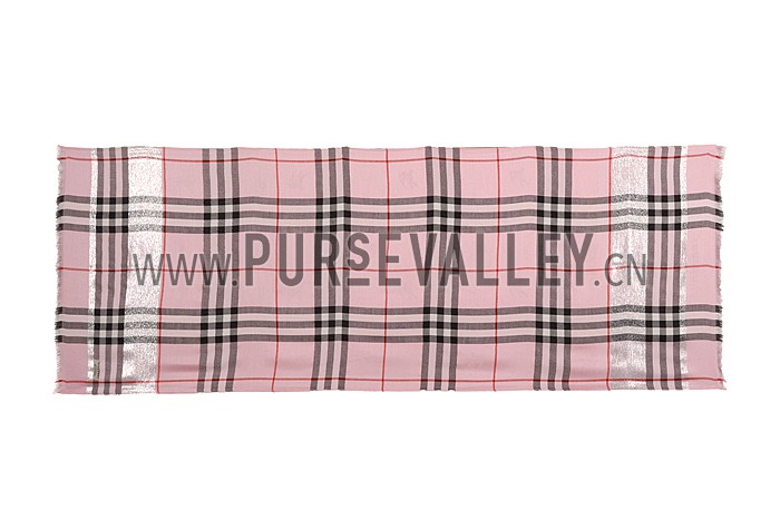 Burberry Check Light Pink Scarf 607961