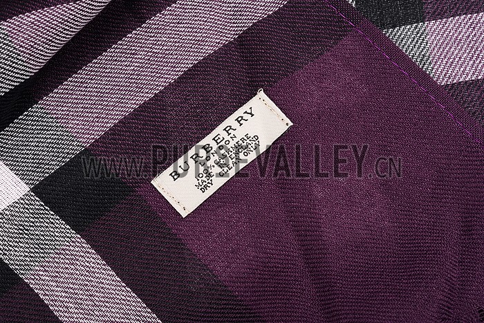Burberry Check Purple Scarf 607962