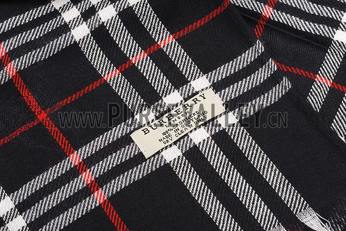 Burberry Heritage Check Black Scarf 607964