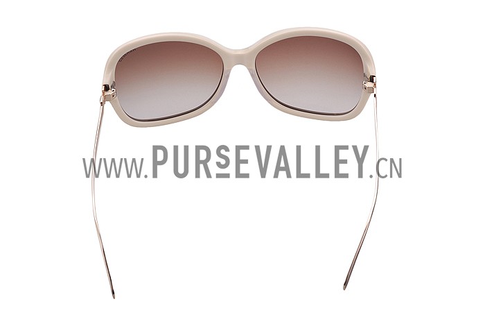 Hermes H Logo Leather Beige Sunglasses 307846