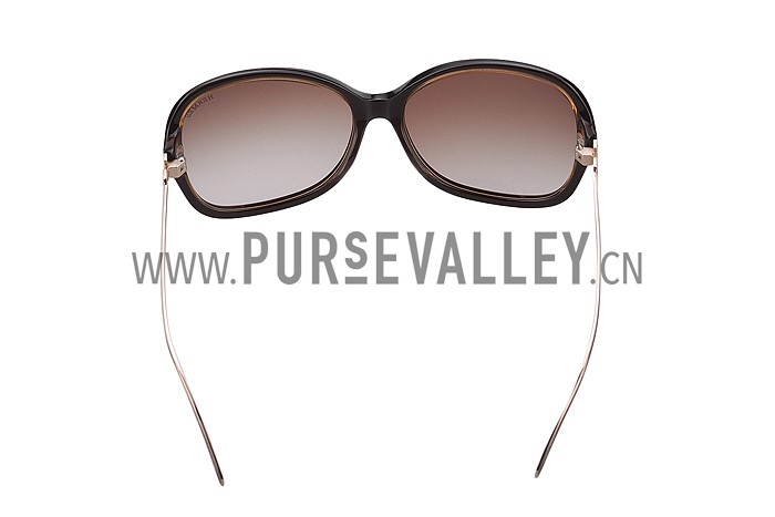 Hermes H Logo Leather Brown Sunglasses 307847