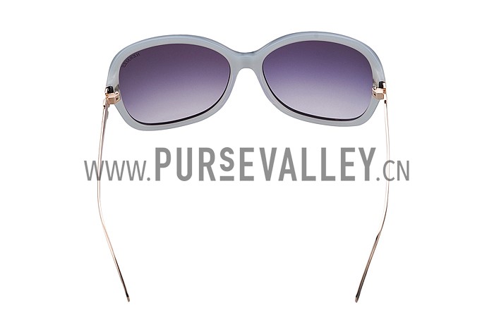 Hermes H Logo Leather Light Blue Sunglasses 307849