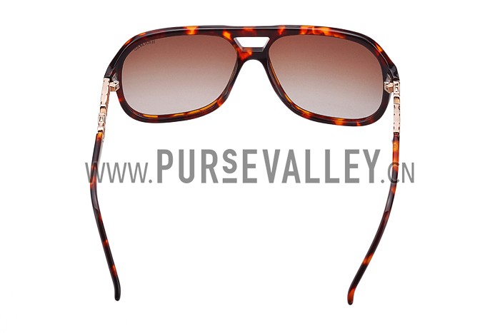 Hermes Aviator With Hermes Logo Havana Sunglasses 307852