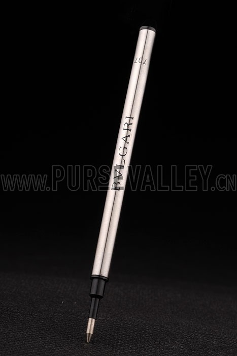 Bvlgari Vertical Grooved Cutwork Ballpoint Pen With Bvlgari Engraved Cap