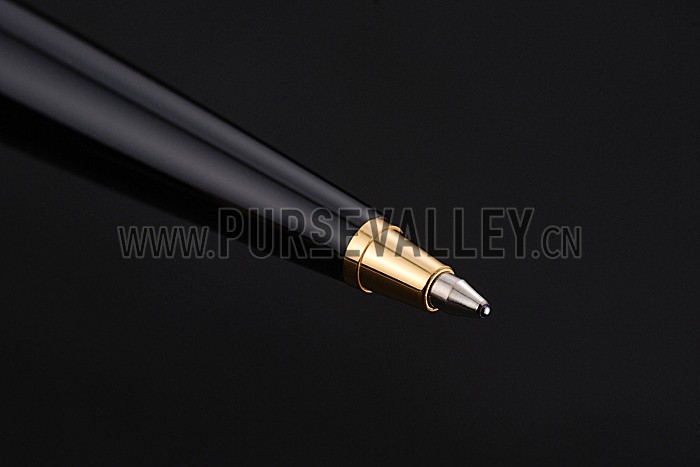 Christian Dior Gold Rimmed Black Ballpoint Pen 622735