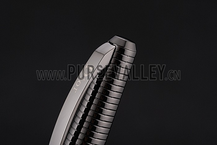 Christian Dior Horizontally Grooved Upper Body Dark Grey Ballpoint Pen 622749