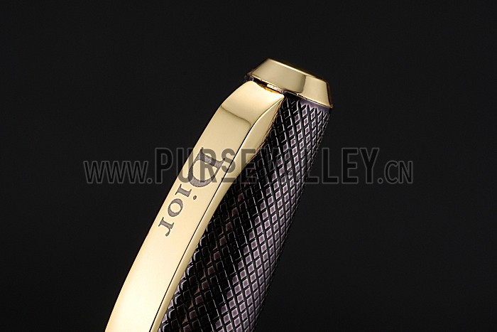 Christian Dior Gold Rimmed Fully Embossed Plum Slim Ballpoint Pen 622755