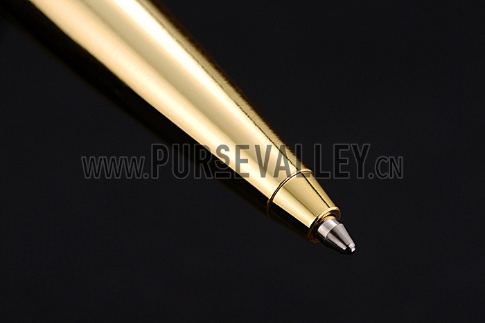 Cartier Gold Embossed Upper Body Gold Ballpoint Pen 622762
