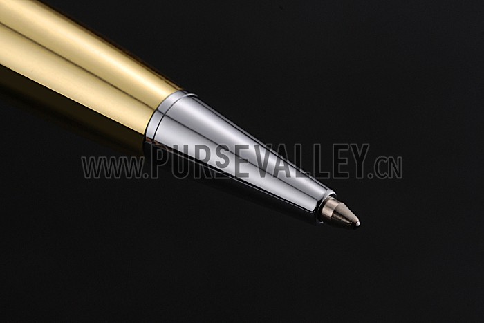 Louis Vuitton Silver Rimmed Gold Ballpoint Pen 622796