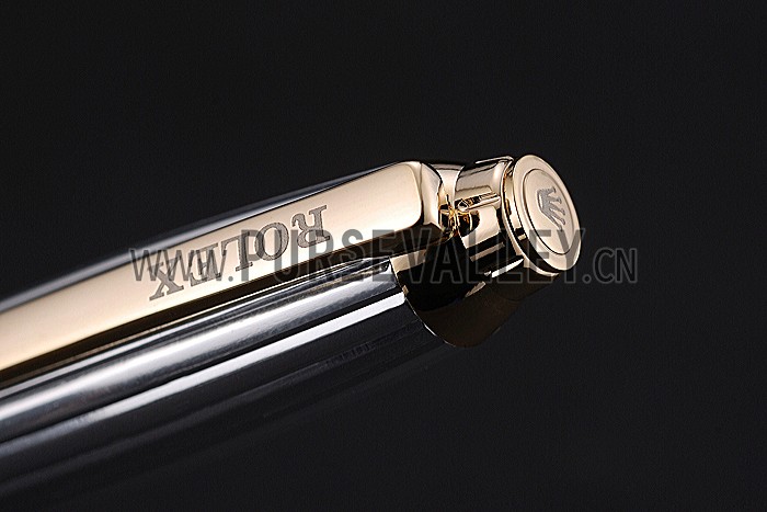 Rolex Rose Gold Rimmed Silver Ballpoint Pen 622803